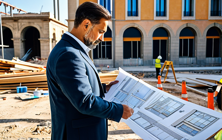 **
"A professional architect, fully clothed in stylish yet modest attire, reviewing blueprints on a sunny construction site in Barcelona. Safe for work, appropriate content, perfect anatomy, natural pose, high-resolution, architectural photography, family-friendly."
**