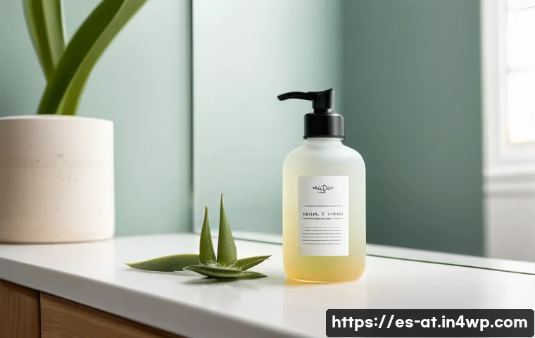 리필 가능한 클렌징 제품 추천 - A modern, eco-friendly bathroom setting featuring a reusable facial cleanser bottle made of frosted ...